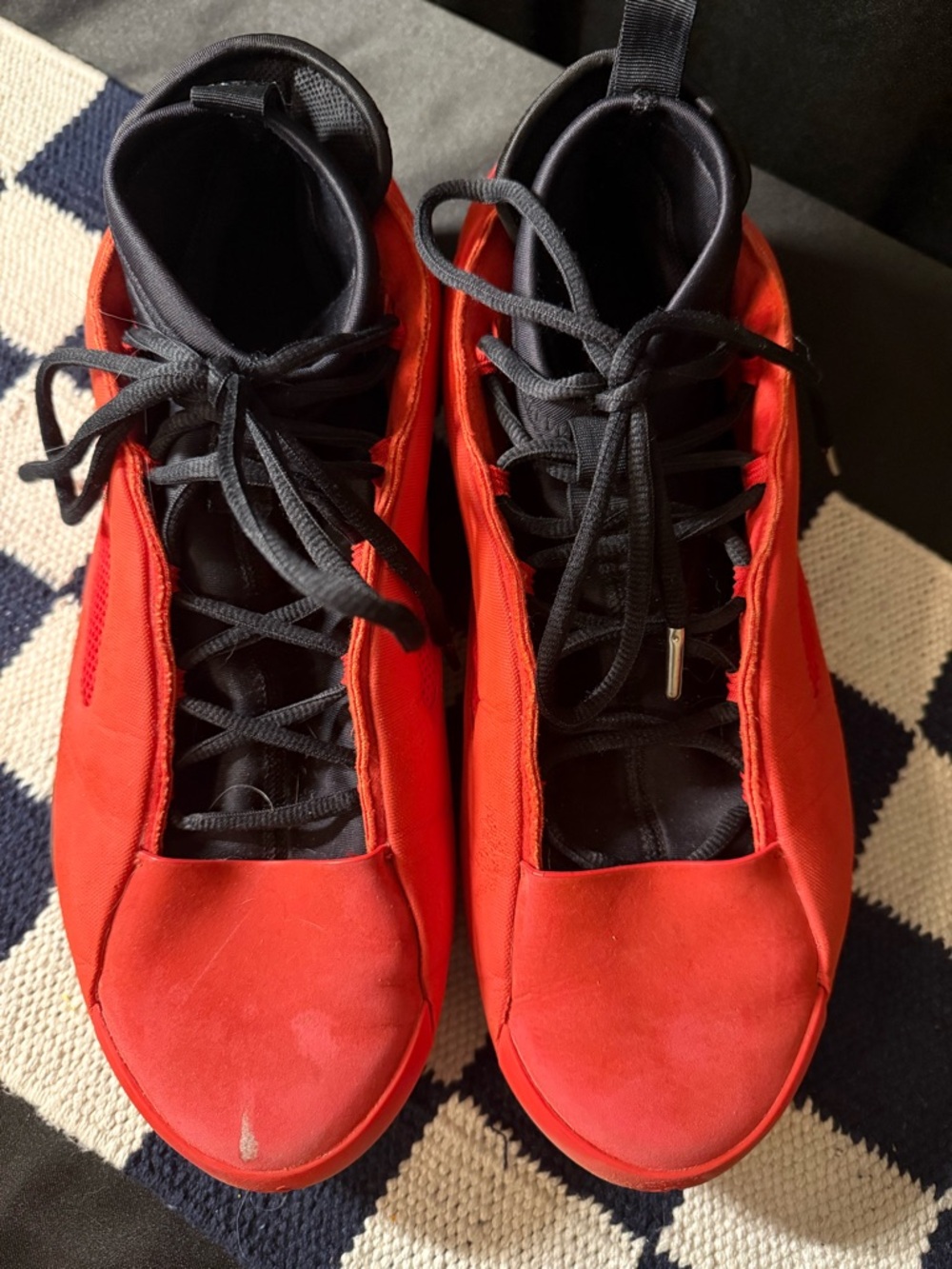 adidas Men's Red and Black High-Top Sneakers